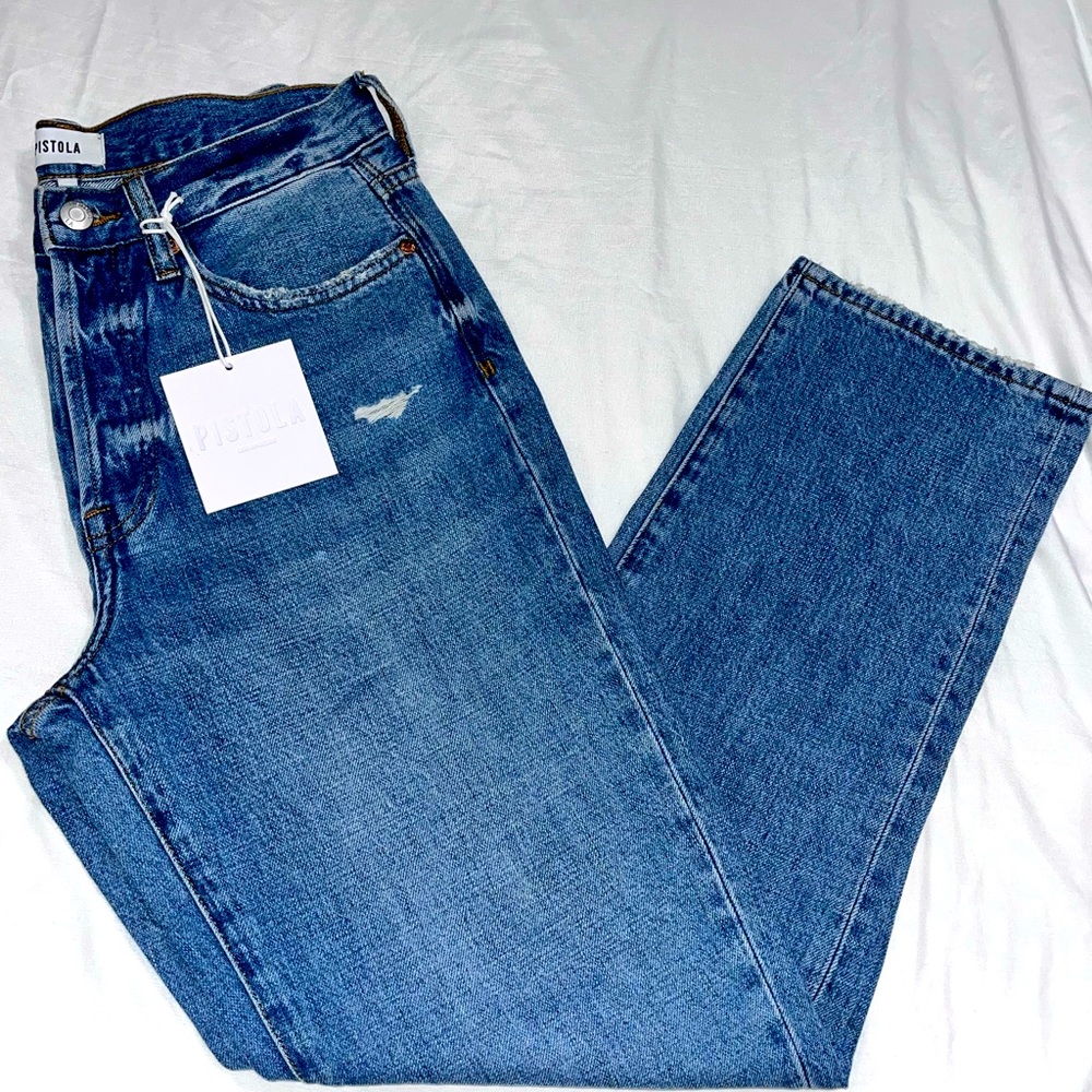 Pistola High Rise Straight Denim Jeans (26)
